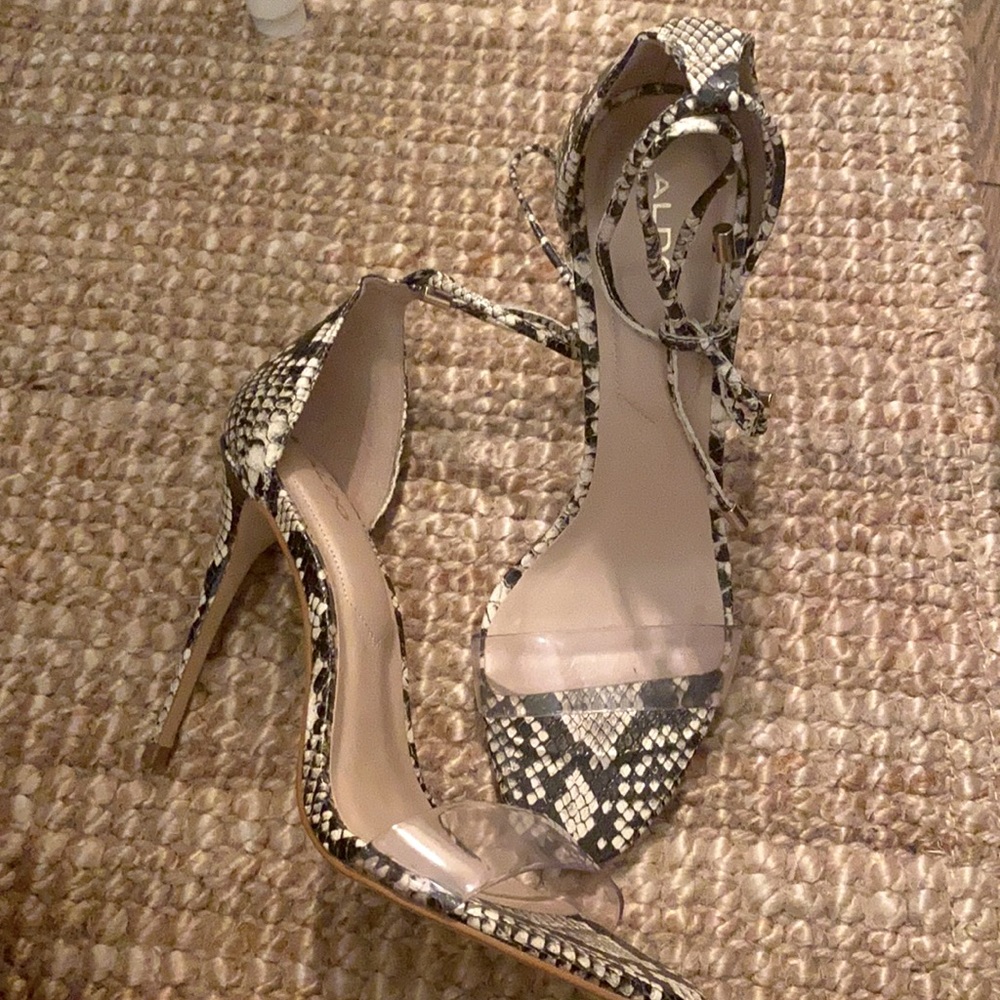 Aldo Snakeskin Tie Heels